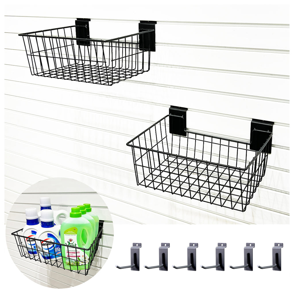 ATOOLA Slatwall Storage Basket – Heavy-Duty Metal Wire Basket for Garage Wall Organization
