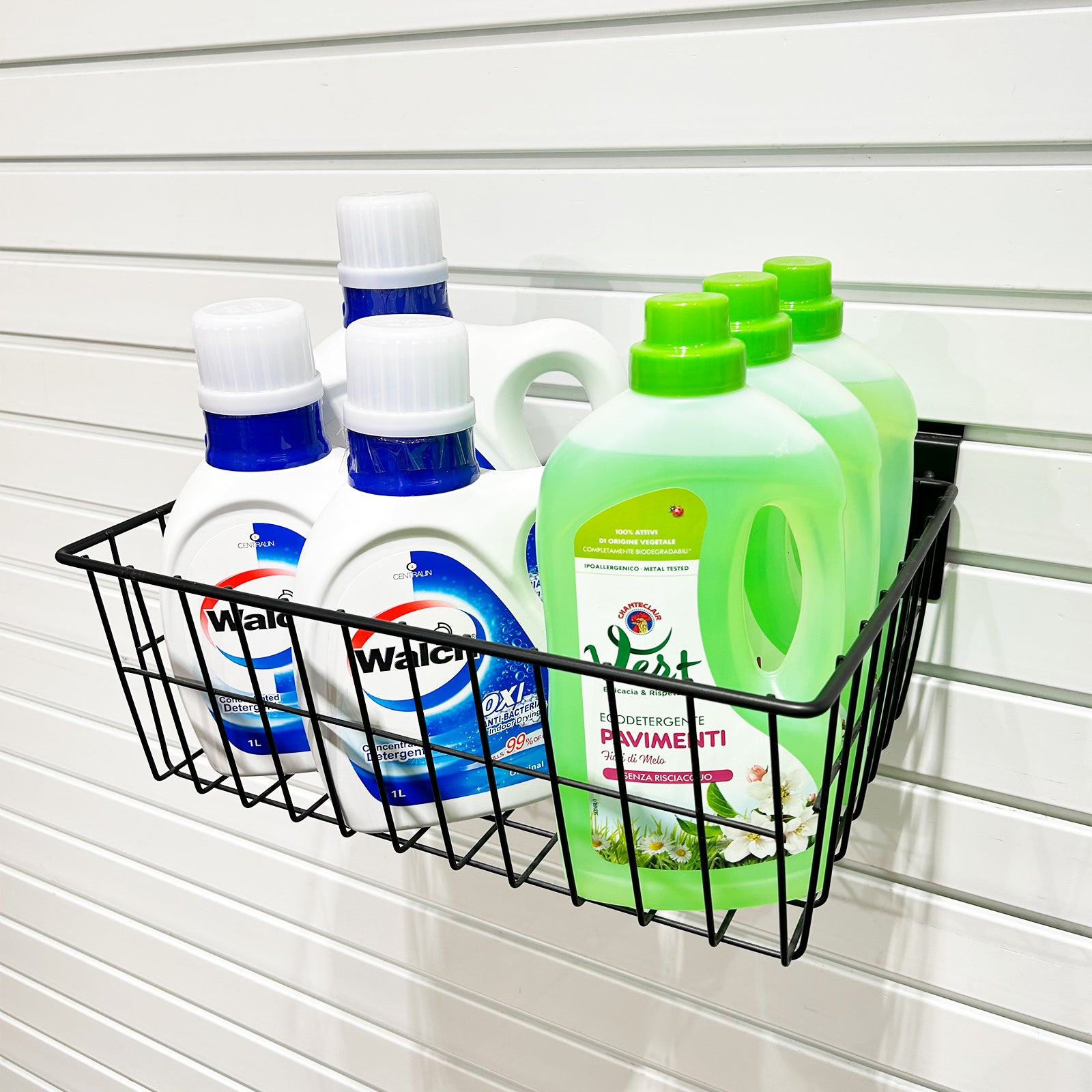 ATOOLA Slatwall Storage Basket – Heavy-Duty Metal Wire Basket for Garage Wall Organization