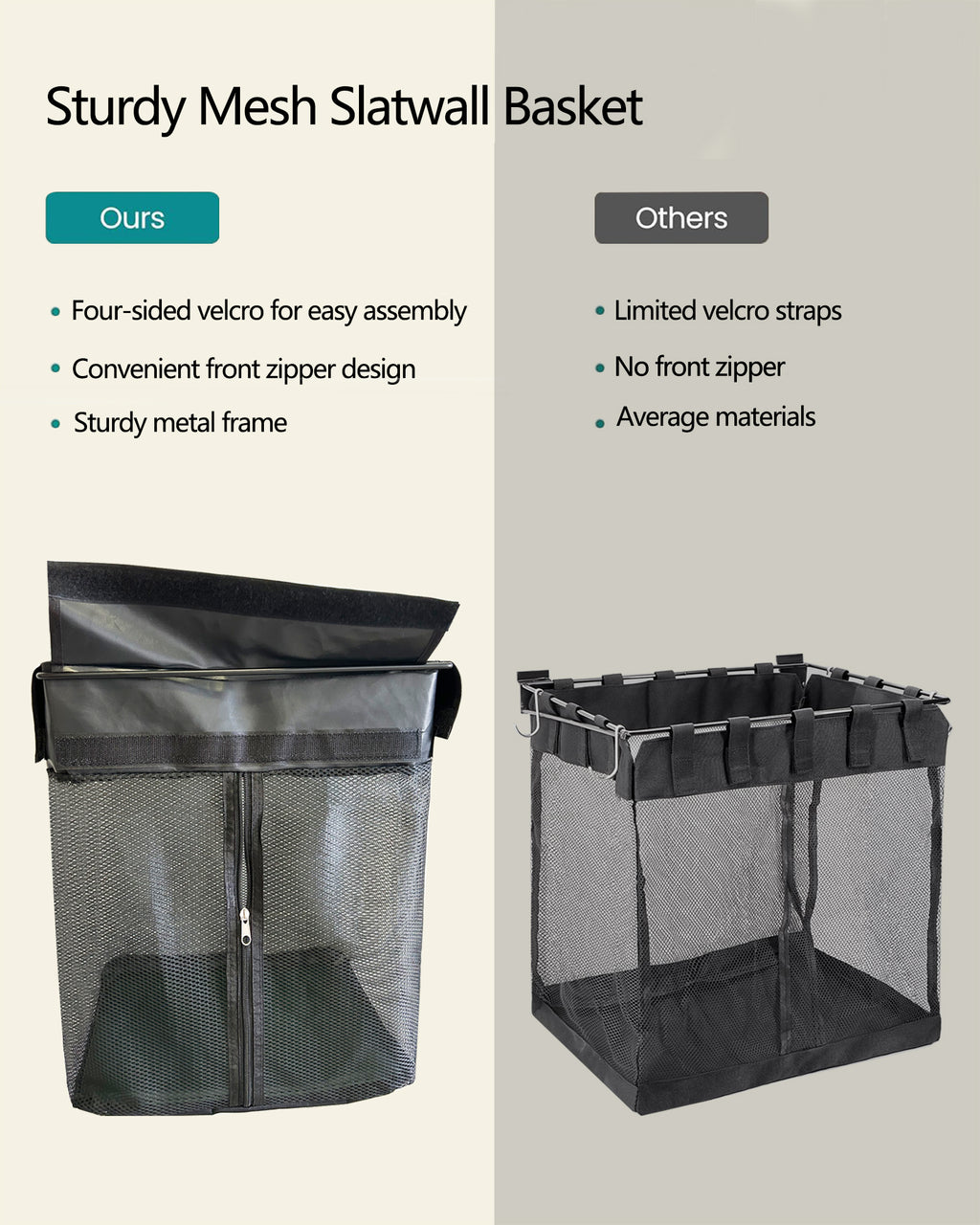 ATOOLA Slatwall Mesh Bag – Breathable Storage Bag for Balls, Toys, Towels & Sports Gear