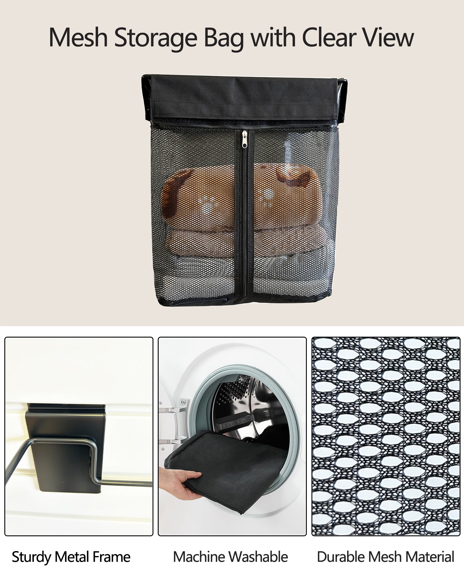 ATOOLA Slatwall Mesh Bag – Breathable Storage Bag for Balls, Toys, Towels & Sports Gear