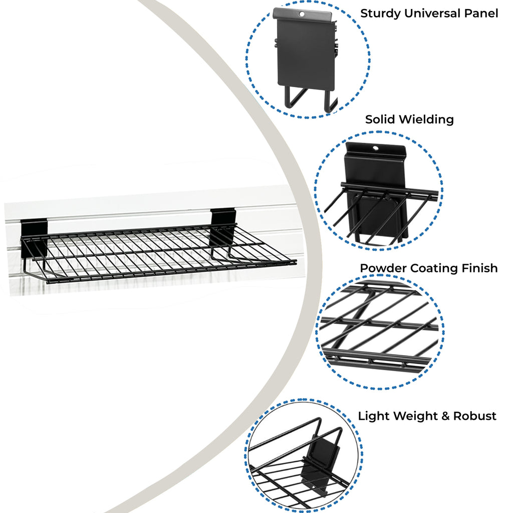 ATOOLA Slatwall Shelf – Heavy-Duty Garage Wall Storage Shelf for Universal Slatwall Systems