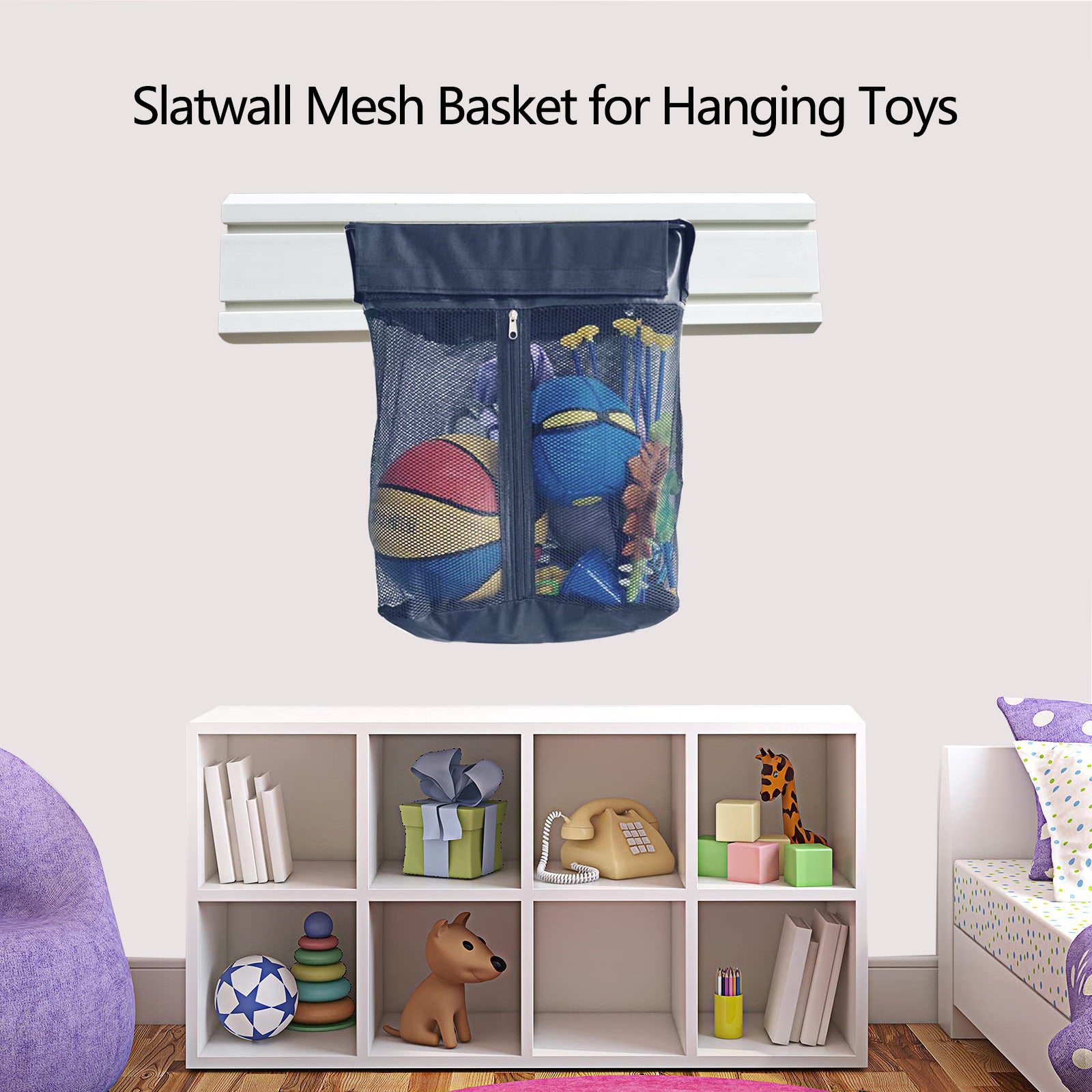 ATOOLA Slatwall Mesh Bag – Breathable Storage Bag for Balls, Toys, Towels & Sports Gear
