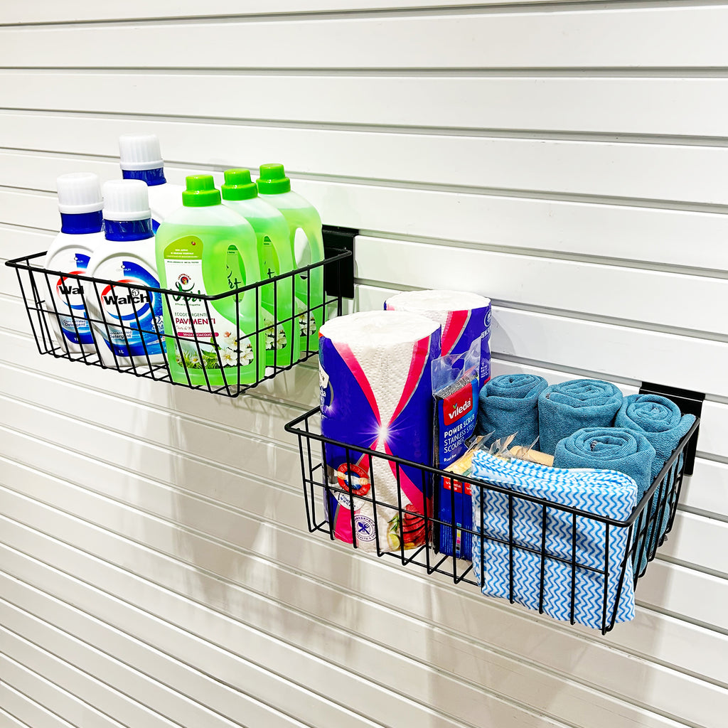 ATOOLA Slatwall Storage Basket – Heavy-Duty Metal Wire Basket for Garage Wall Organization