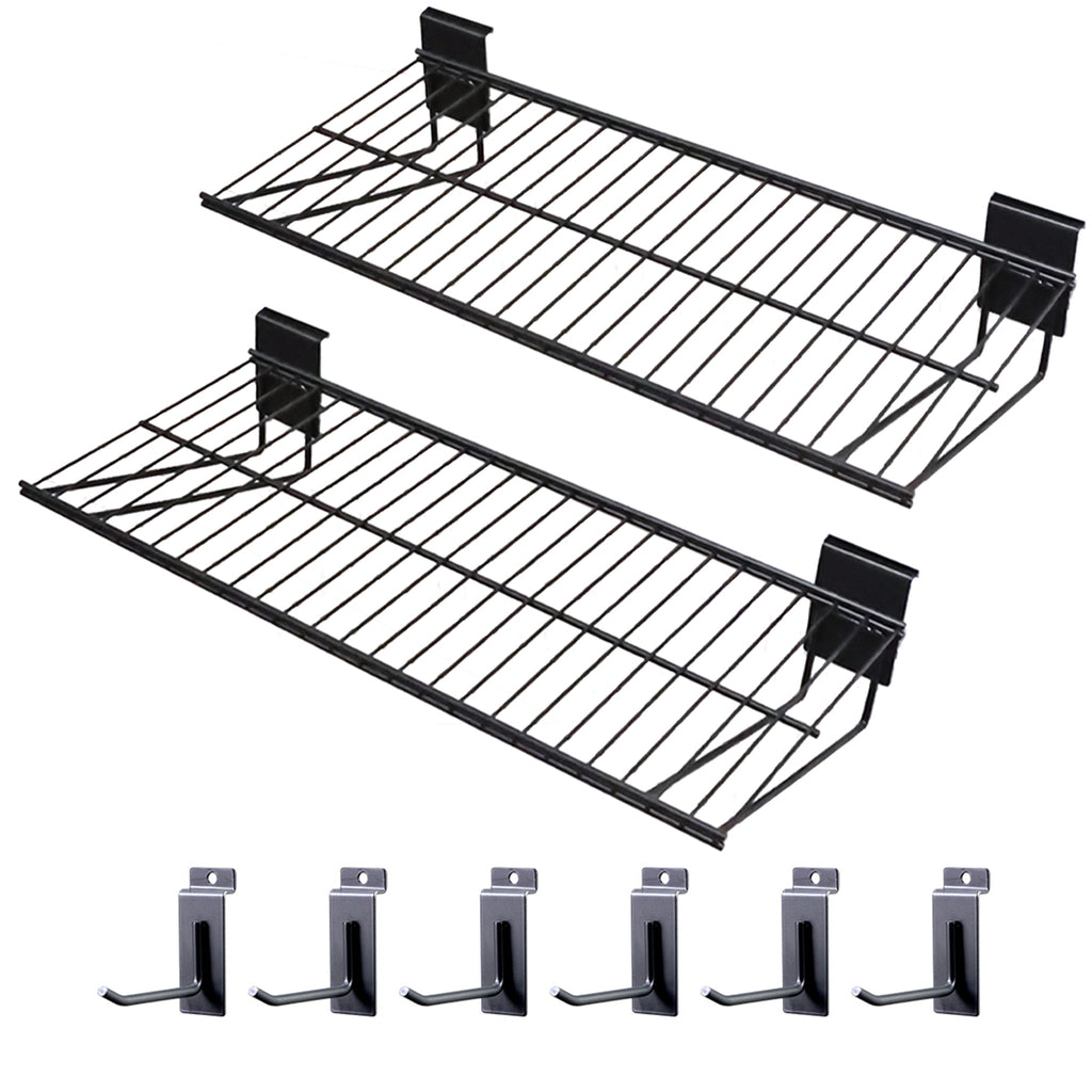 ATOOLA Slatwall Shelf – Heavy-Duty Garage Wall Storage Shelf for Universal Slatwall Systems