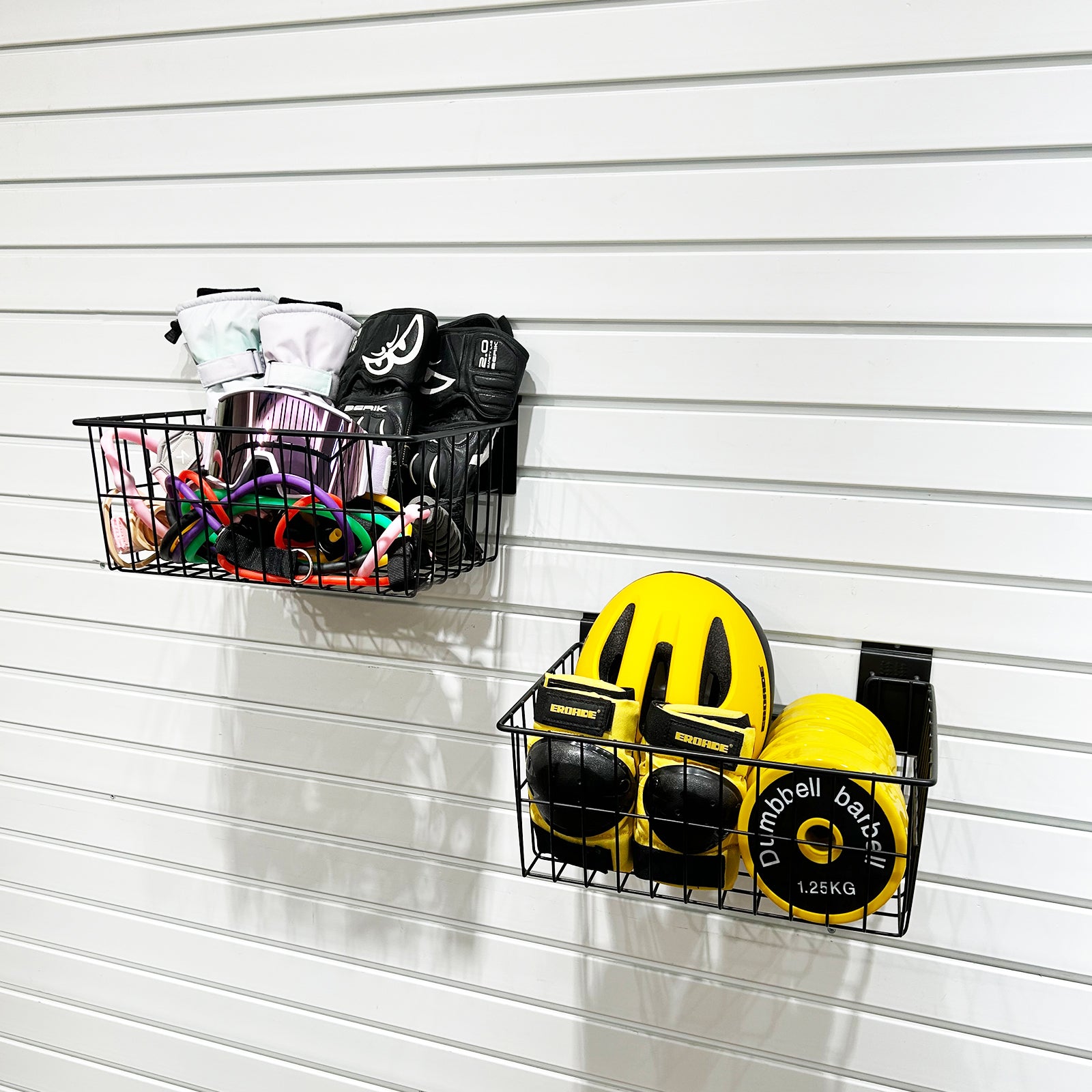 ATOOLA Slatwall Storage Basket – Heavy-Duty Metal Wire Basket for Garage Wall Organization