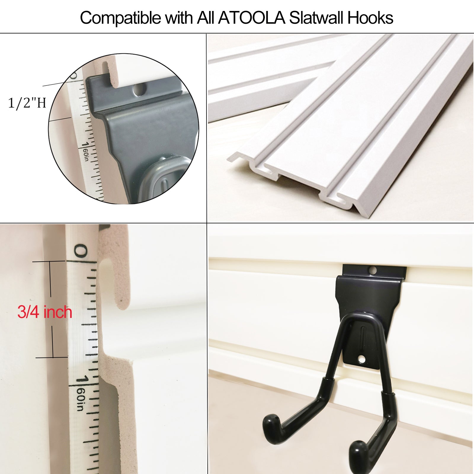 ATOOLA Slatwall Panels – Heavy-Duty Garage Wall Storage Panels for Universal Hook & Accessory Systems