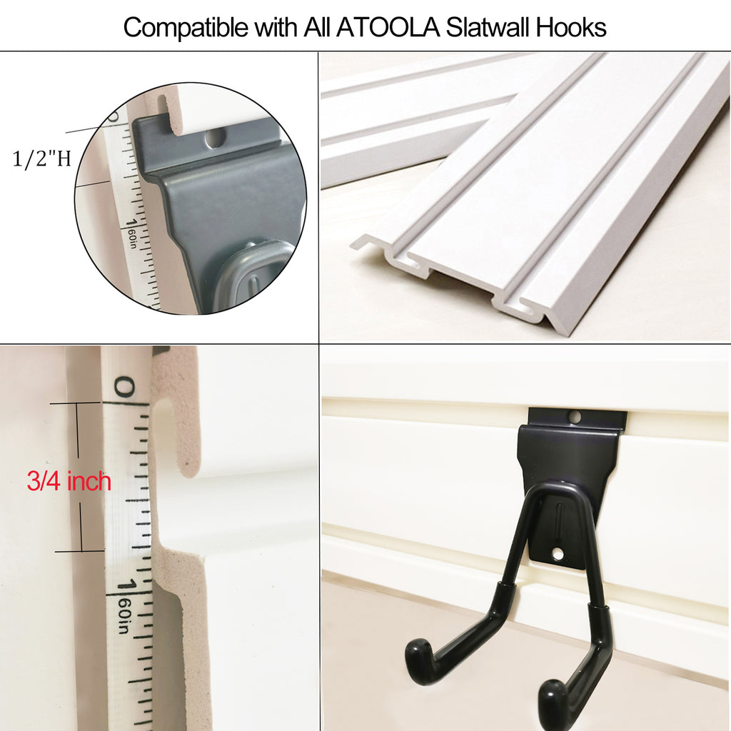 ATOOLA Slatwall Panels – Heavy-Duty Garage Wall Storage Panels for Universal Hook & Accessory Systems